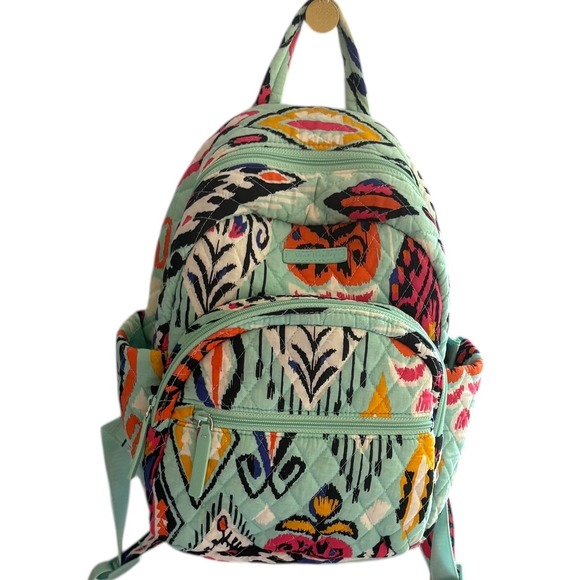 Vera Bradley Mini Pueblo Essential Backpack Quilted Travel Book Bag‎ Colorful - Picture 1 of 11